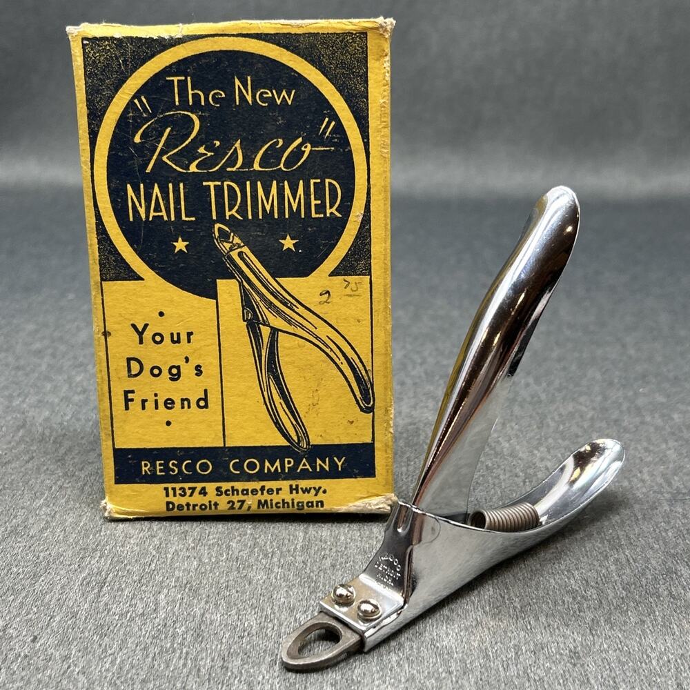 Vintage The New Resco Dog Nail Trimmer Detroit Michigan USA Original Box MCM